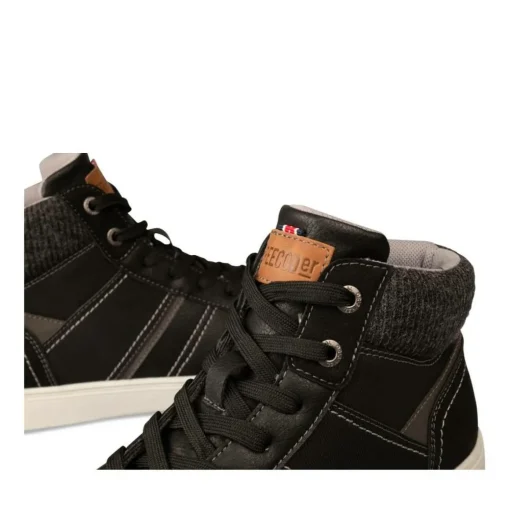 Baskets Montante NOIR Homme Motif Uni Lacets