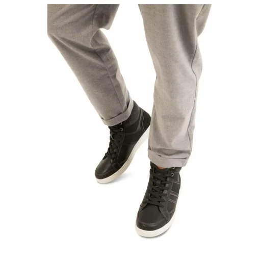 Baskets Montante NOIR Homme Motif Uni Lacets