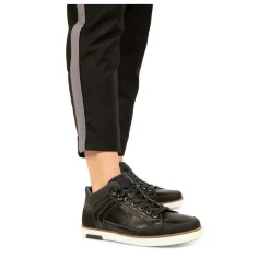 Baskets Montante NOIR Homme Motif Uni Lacets