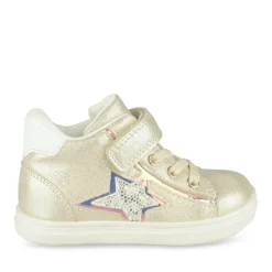 Baskets Montante OR Fille Motif Etoiles Scratch