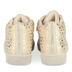 Baskets Montante OR Fille Motif Coeurs Lacets