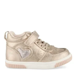 Baskets Montante ROSE Fille Motif Coeurs Scratch