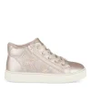 Baskets Montante ROSE Fille Motif Etoiles Lacets