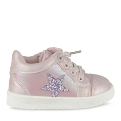 Baskets Montante ROSE Fille Motif Etoiles Fermeture éclair