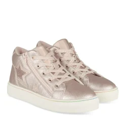 Baskets Montante ROSE Fille Motif Etoiles Lacets