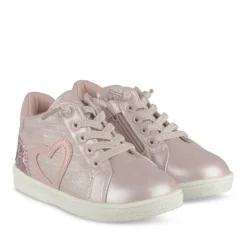 Baskets Montante ROSE Fille Motif Coeurs Fermeture éclair