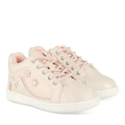 Baskets Montante ROSE Fille Motif Fleuri Lacets