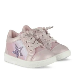 Baskets Montante ROSE Fille Motif Etoiles Fermeture éclair