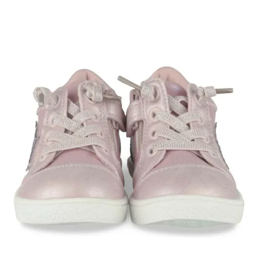 Baskets Montante ROSE Fille Motif Etoiles Fermeture éclair