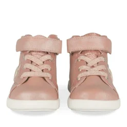 Baskets Montante ROSE Fille Motif Coeurs Scratch