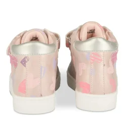 Baskets Montante ROSE Fille Motif Coeurs Scratch