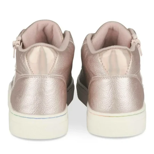 Baskets Montante ROSE Fille Motif Etoiles Lacets