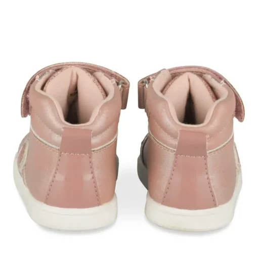 Baskets Montante ROSE Fille Motif Coeurs Scratch