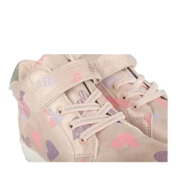 Baskets Montante ROSE Fille Motif Coeurs Scratch