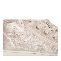 Baskets Montante ROSE Fille Motif Etoiles Lacets