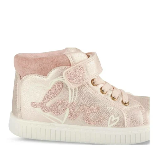 Baskets Montante ROSE Fille Motif Uni Scratch