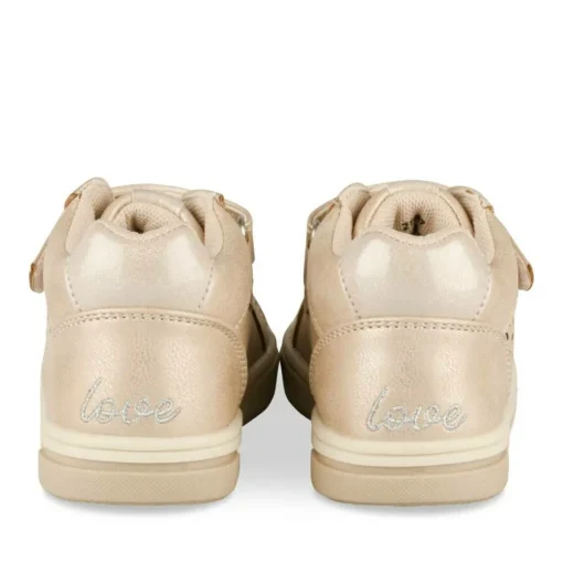 Baskets Montante ROSE PALE Fille Motif Paillettes Scratch