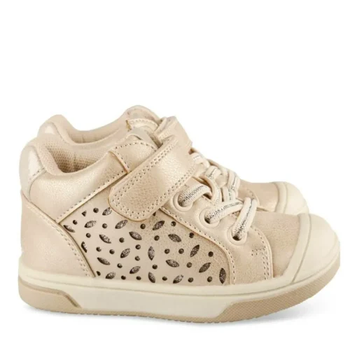 Baskets Montante ROSE PALE Fille Motif Paillettes Scratch