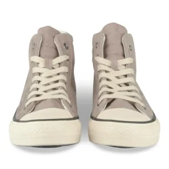 Baskets Montante TAUPE Femme Motif Uni Lacets