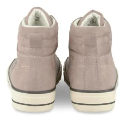 Baskets Montante TAUPE Femme Motif Uni Lacets