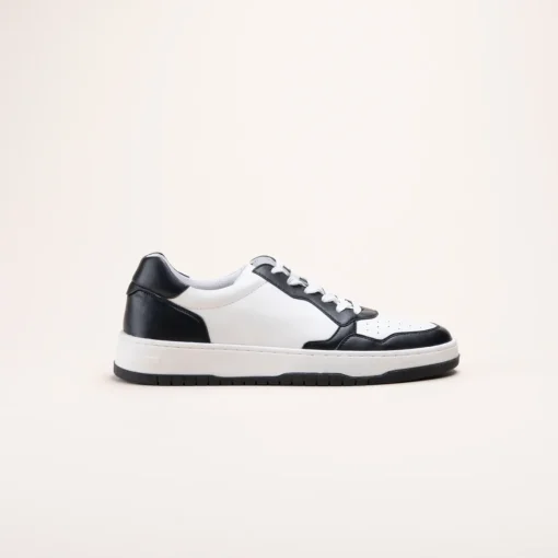 Baskets NOIR Femme CUIR Motif Uni A Enfiler