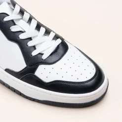 Baskets NOIR Femme CUIR Motif Uni A Enfiler