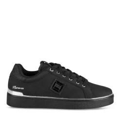 Baskets NOIR Femme Motif Paillettes Lacets