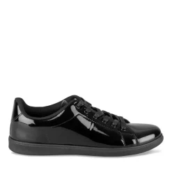 Baskets NOIR Femme Motif Vernis Lacets