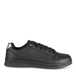 Baskets NOIR Femme Motif Uni Lacets