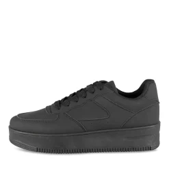 Baskets NOIR Femme Motif Uni Lacets