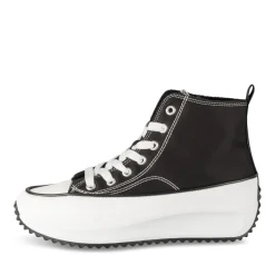Baskets NOIR Femme Motif Uni Lacets
