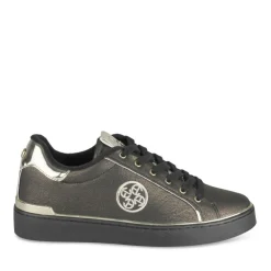 Baskets NOIR Femme Motif Uni Lacets