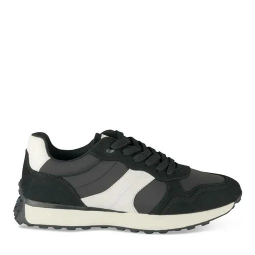 Baskets NOIR Femme Motif Uni Lacets