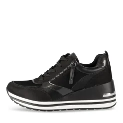 Baskets NOIR Femme Motif Uni Lacets