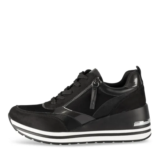 Baskets NOIR Femme Motif Uni Lacets