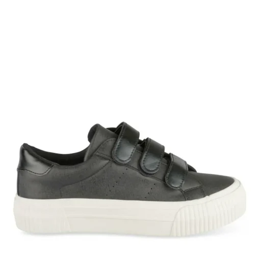 Baskets NOIR Femme Motif Uni Scratch