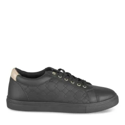 Baskets NOIR Femme Motif Uni Lacets