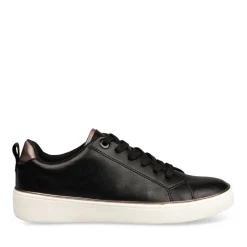Baskets NOIR Femme Motif Uni Lacets