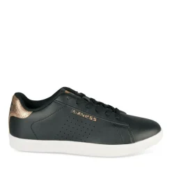 Baskets NOIR Femme Motif Uni Lacets