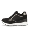 Baskets NOIR Femme Motif Paillettes Lacets