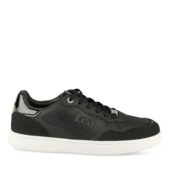 Baskets NOIR Femme Motif Paillettes Lacets