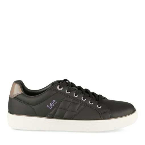 Baskets NOIR Femme Motif Animal Lacets