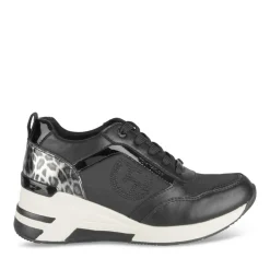Baskets NOIR Femme Motif Uni Lacets