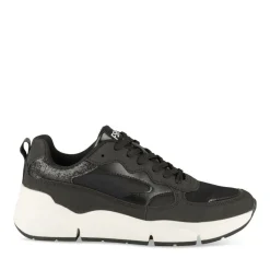 Baskets NOIR Femme Motif Paillettes Lacets