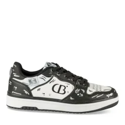 Baskets NOIR Femme Motif Multicolore Lacets