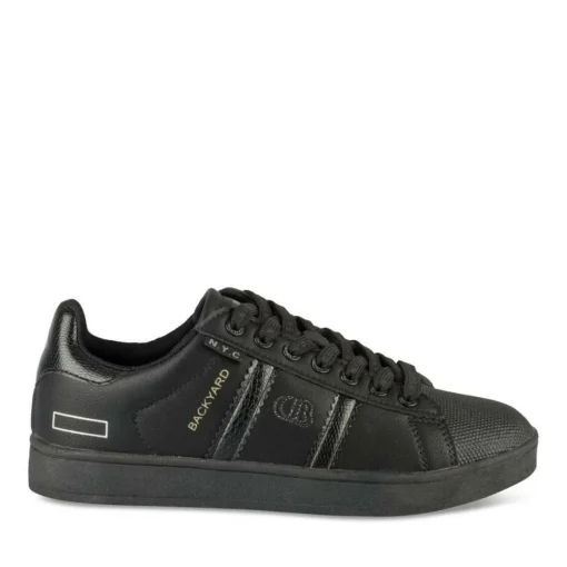 Baskets NOIR Femme Motif Animal Lacets