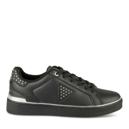 Baskets NOIR Femme Motif Clouté Lacets