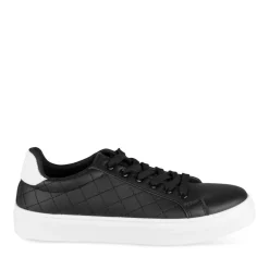 Baskets NOIR Femme Motif Uni Lacets