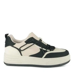 Baskets NOIR Femme Motif Uni Lacets
