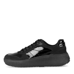 Baskets NOIR Femme Motif Uni Lacets